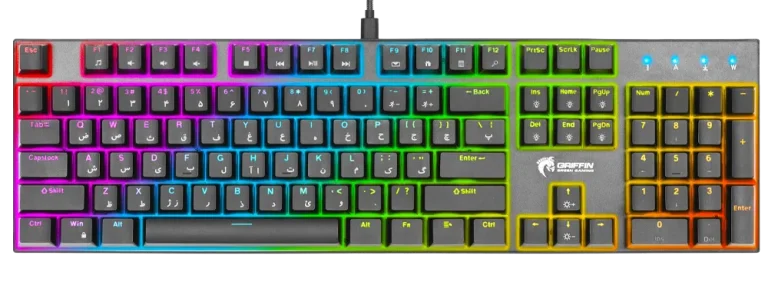 کیبورد سیمی گیمینگ Green مدل GK802-RGB با سوییچ آبی
