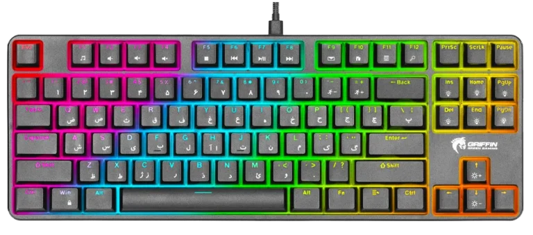 کیبورد سیمی گیمینگ Green مدل GK801-RGB با سوییچ آبی