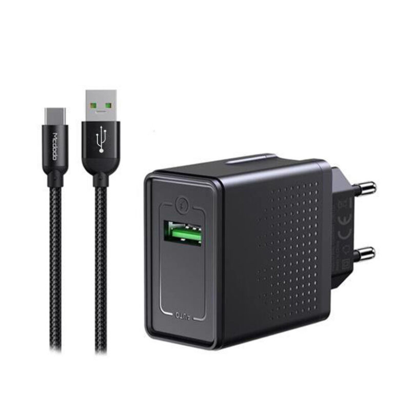 شارژر دیواری 22.5 وات مک دودو مدل 22.5W VOOC Travel Charger Set به همراه کابل USB-C