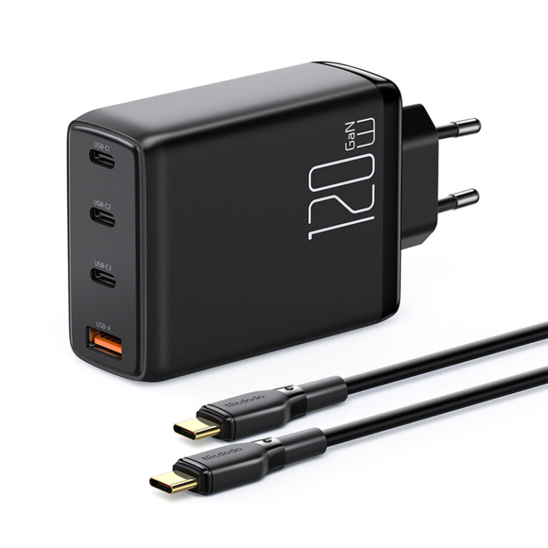 شارژر دیواری 120 وات مک دودو مدل GaN 120W 4-Port به همراه کابل USB-C